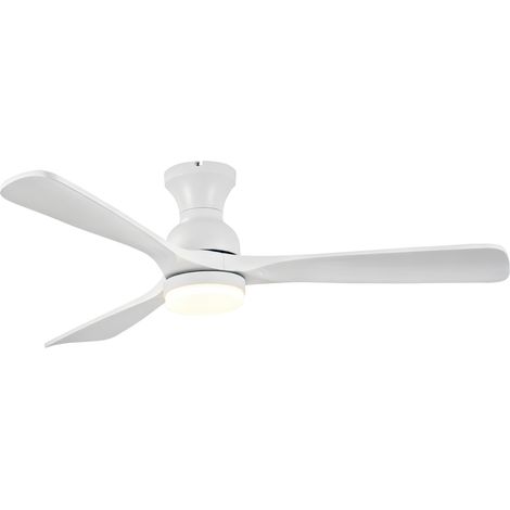 CHICFURN Ventilador de techo con luz, 132 cm, blanco, palas de madera, mando remoto, 6 velocidades (1/5)