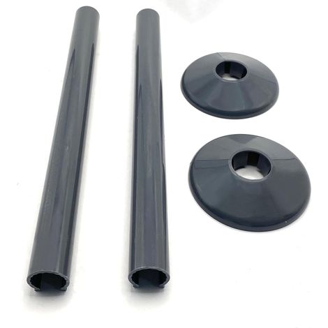 Juego de 2 tapas de radiador con clip para calefacción central, de 15 mm de largo (antracita)