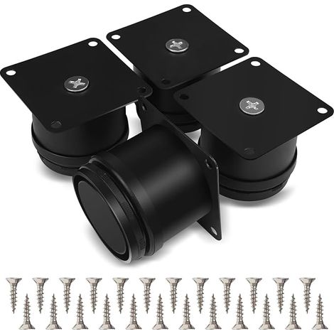 Möbelfüße Verstellbar Schwarz, 4er Set Füße für Möbel, 50mm Möbelfuß Höhenverstellbar Schrankfüsse Stellfüße Höhenverstellbare Schrank Verstellbare Beine Furniture Legs Schrankbeine Metall (1/5)