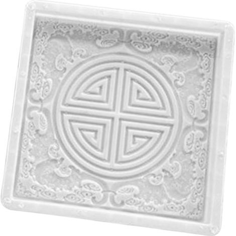 Moule à Pavé Modèle de Carrelage Forme pour Allée Matrice de Ciment Outil de Bricolage Léger et Pratique Adapté pour Parc Pelouse et Aménagement, Motif Rond (1/5)