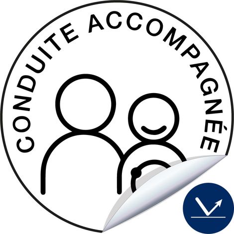 Disque conduite accompagnée - Rétroréfléchissant Classe 1 - Adhésif Ø150mm- 3340792 (1/2)