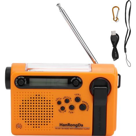 Radio portatile FM/AM con caricatore solare e torcia di emergenza (1/5)