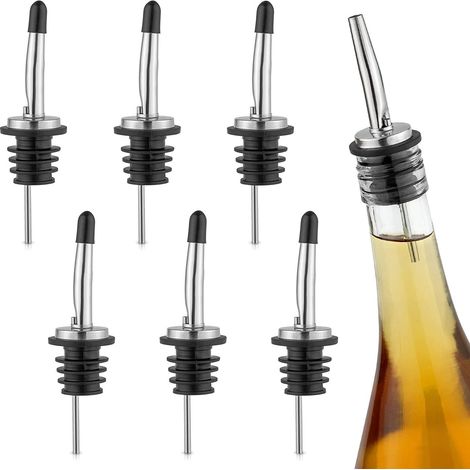 Lot de 6 doseurs d'huile d'olive - Dosage précis - Bouchon doseur avec ouverture et fermeture contrôlées - Huile toujours fraîche et sans oxydation (1/5)