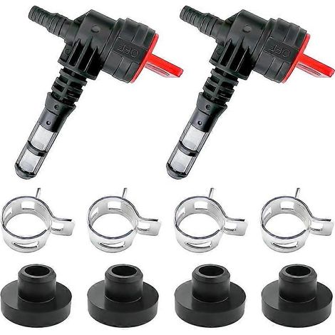 Lot de 2 vannes d'arrêt de gaz à 90 degrés, avec collier de serrage à œillet pour Kohler 25 462 03-S, Rotary 13116 et Briggs (1/5)