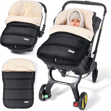 Baby Cosy Footmuff Warm Berber Fleece Black (1/5)