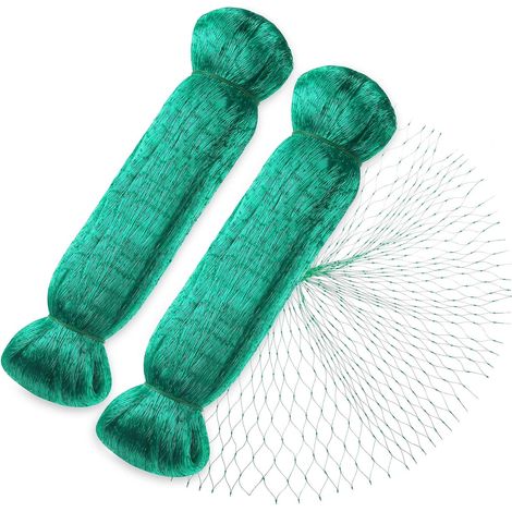Red antipájaros, 2 piezas 4  10 m Red verde para pájaros para jardín Red de protección de plantas, protege plantas, frutas, flores y verduras, malla de 15 mm (1/5)