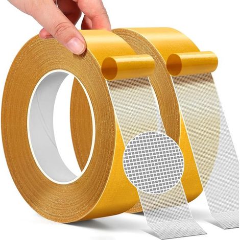 Ruban adhésif double face - 2 rouleaux - Ruban adhésif pour moquette - Multi-usages - 5 cm x 10 m (1/5)
