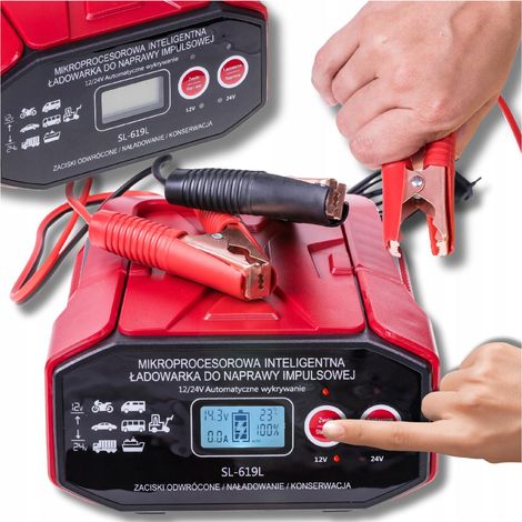 Cargador de bater铆a para coche 24V 12V 30A AGM START-STOP AUTOM脕TICO