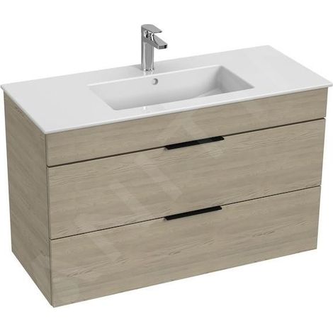 Jika Cube - Meuble avec lavabo 100x43x61 cm, frêne H4536521765141 (1/2)