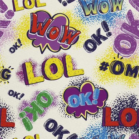 Tela Oxford decorativa para exteriores - Motivo de letras de cómic 4 I DX464 (1/5)