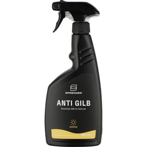 Sprenger Anti Gilb Gel 500 ml ✔ Selbstwirkender Reiniger gegen Vergilbungen, Algen & Flecken auf GFK, Gelcoat & Kunststoff - Bootspflege ohne Schrubben