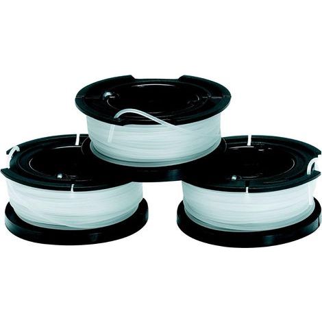 Paquete de 3 carretes de repuesto para desbrozadoras, carrete de alimentación automática de hilo, 3 x 10 m de hilo de nailon resistente y transparente, grosor del hilo de 1,5 mm, A6485-XJ (1/4)