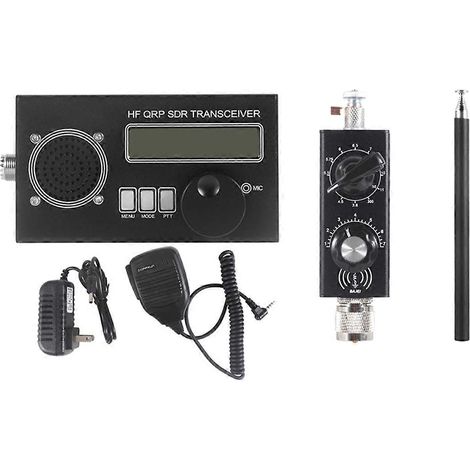 Émetteur-récepteur SDR USDR USDX avec tuner 3,5-470 MHz 20 W, mini 8 bandes SSB CW QRP, émetteur-récepteur radio à ondes courtes (prise US). (1/5)