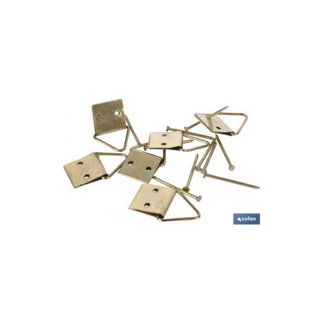 Pack mit 12 Metallbilderhaken 16x16mm
