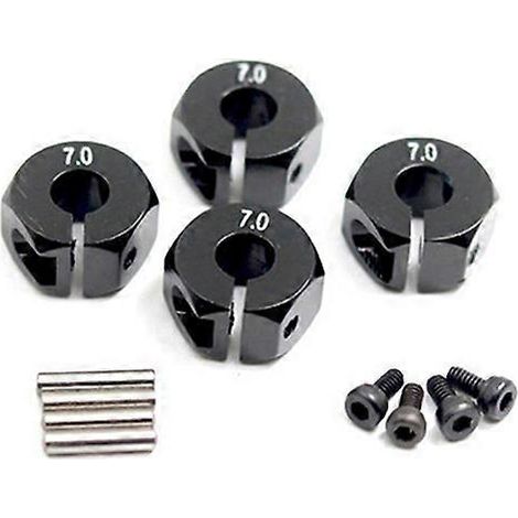 Pour HSP RC Car Aluminium Hexagon Combiner 7.0 Wheel Hex 12mm Drive Hubs with Pins Screws (Black 4pcs/set)( ) (1/2)