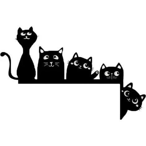 Décoration de porte « Cinq Chats » - Grande décoration en métal pour cadre de porte avec motif de chats (1/4)