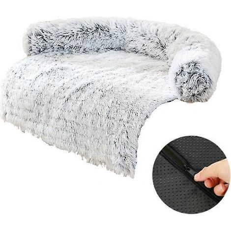 Canapé-lit pour chien, nid douillet d'hiver pour chats, coussin et niche pour chiens moyens et petits - Détachable - Gris dégradé - Coins arrondis (1/5)