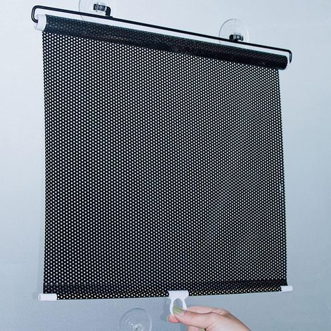 GENERIC-Rideau occultant rétractable 40x125 cm – Ventouses pour fixation sans perçage – PVC résistant à l'eau et à l'huile – Pour bureaux, voitures, camping (1/5)