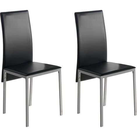 Pack 2 Sillas Salón Comedor Saona Estilo Moderno en Color Negro 97x51x42 (1/5)