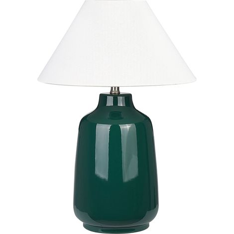 Tischlampe CARETA Keramik Dunkelgrün