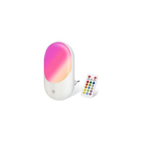 Luce notturna a LED con spina - 16 colori RGB, con telecomando, offre un'illuminazione soffusa, ideale per cucine, corridoi e scale, pratica ed elegante. - Crezuo
