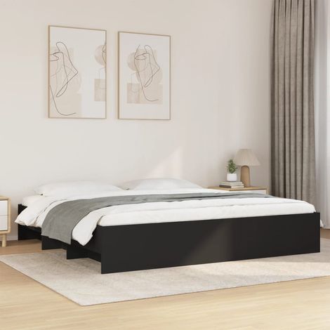 Cama sin colchón negro 180x200 cm madera de ingeniería vidaXL (1/5)