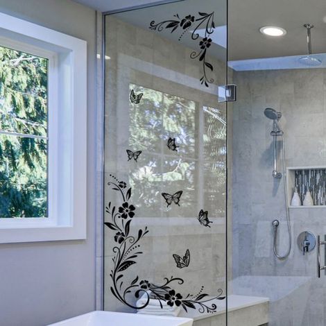 Stickers Muraux noirs pour décoration murale - - fleurs,vrilles,vigne,peintures murales pour salon,chambre,Salle de bain (1/5)