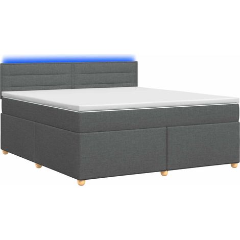 Maison Exclusive - Letto box spring con materasso Grigio Scuro 140 x 200 cm (1/5)