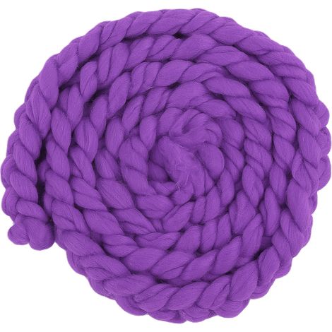Couverture à tresses tricotée main pour accessoires photo nouveau-né (Violet) (1/5)