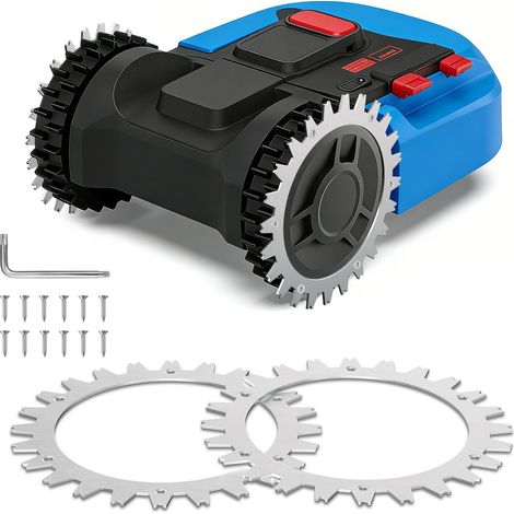 TolleTour Mähroboter Rad Spikes Anti-Rutsch-Platten 2er Set Silber 65 Manganstahl