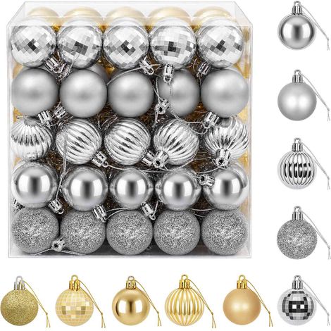 Christmas Ball Set 100 pcs Silver and Gold 4 cm Polystyrene vidaXL (1/5)
