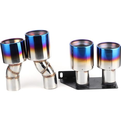 Embouts d'échappement en acier inoxydable pour système d'échappement double, accessoire automobile (1/5)