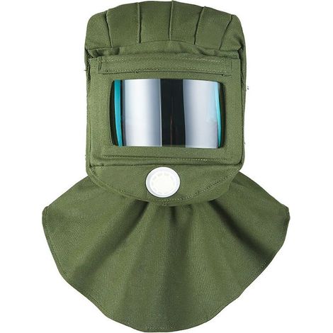 Sandstrahlhaube, Gesichtsschutz, staubdicht, winddicht, Segeltuchschal, kratzfest, hitzebeständig, Nackenschutz (1/5)