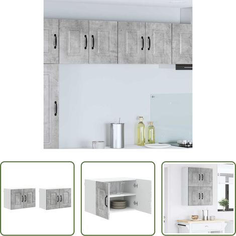 vidaXL Beton Grau -  Küchenschrank Kalmar 2 pcs Beton Grau 60 x 31 x 40 cm (1/5)