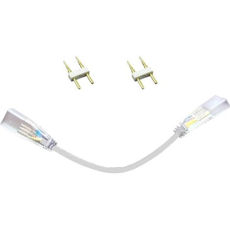 Connecteur d'angle pour bandes LED - 2 PIN connecteurs L - Pas d'aiguille 7 mm - 90/360 degrés à plier, câble adaptateur d'extension