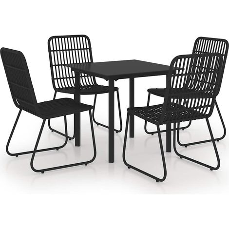 Maison Exclusive - Set da Pranzo da Giardino 5 pz in Polyrattan e Vetro (1/5)