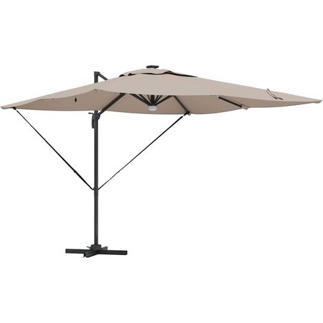 Parasol Roma Taupe 286 x 284 x 270 cm Aluminium et polyester vidaXL (1/5)