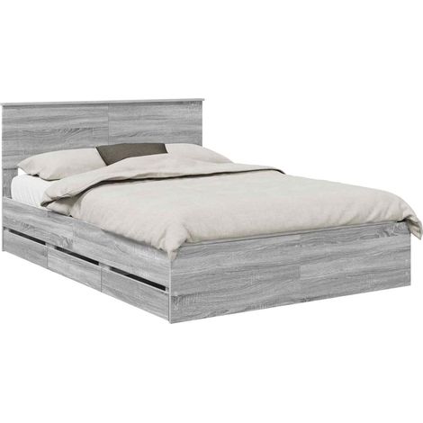 Maison Exclusive - Struttura del letto con cassetto Grigio Sonoma 160 x 200 cm (1/5)