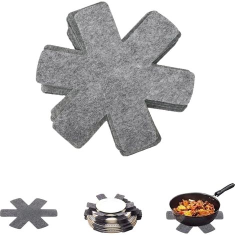 Protège-casseroles - 10 pièces - 26 × 5,4 cm - Feutre - Tapis antidérapants - Protections pour meubles et poêles - Protection et durabilité - Idéal pour protéger casseroles et poêles (1/5)