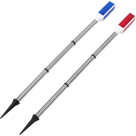 Lot de 2 Lampes Solaires Étanches pour Allée Extérieure Feux de LED Rouges et Bleus Balises Solaires Sol 79 Cm pour Jardin Patio et Parking Solide Résistant aux (1/5)