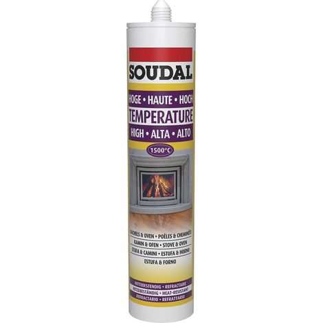 Soudal Dichtmasse hitzebeständig - Kamin und Ofenrohr Dichtmasse, für Mauerwerk, Beton und Metalle, bis zu 1500 grad, 300ml schwarz (1/2)