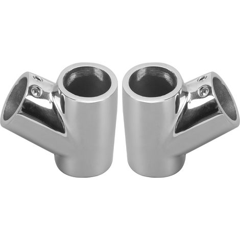 2 raccords en T à 60° pour main courante, en acier inoxydable 316 poli, pour tube de 7/8 po. (1/5)