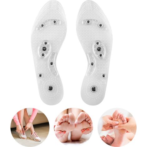 1 paire de semelles magnétiques d'acupression en gel pour la thérapie des pieds, semelles de massage pour hommes et femmes (1/5)