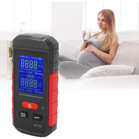 Détecteur de rayonnement WT3122, détecteur de champ électromagnétique, détecteur de rayonnement d'ondes électromagnétiques avec alarme sonore et visuelle, testeur de rayonnement pour téléphones portab (1/5)