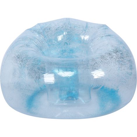 Canapé-lit gonflable transparent pour adulte, orné de sequins, idéal pour la sieste et le sommeil (bleu). (1/5)