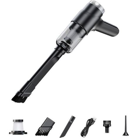 Cordless Handheld Vacuum Cleaner, 4 in1 Car Vacuum Cleaner, Mini USB-C Car Vacuum Cleaner Powerful 6500Pa, Rechargeable Lightweight with Washable Filter for Car Home (1/5)