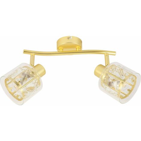 Plafoniera glamour oro a barra doppia, 2xE14 Elmo Reality (1/3)