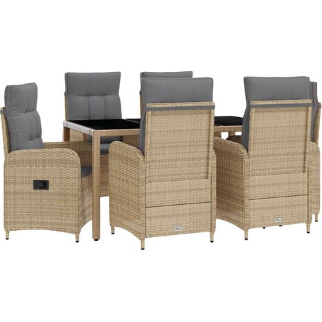 Maison Exclusive - Outdoortisch-Set 7 pcs Beige und Hellgrau 150 (1/5)