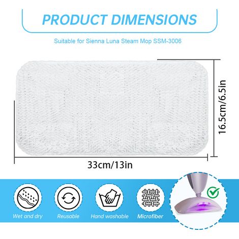 Adecuado para reemplazar las almohadillas de la mopa de vapor Sienna SSM-3006 con almohadillas de repuesto de microfibra (3 unidades). (1/5)