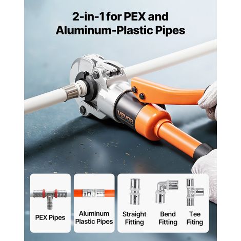Pince à Sertir Hydraulique Tuyau PEX Aluminium-plastique Sertisseuse Raccords Tuyaux avec Mâchoire TH16 TH20 TH26 TH32 Mallette de… (1/5)